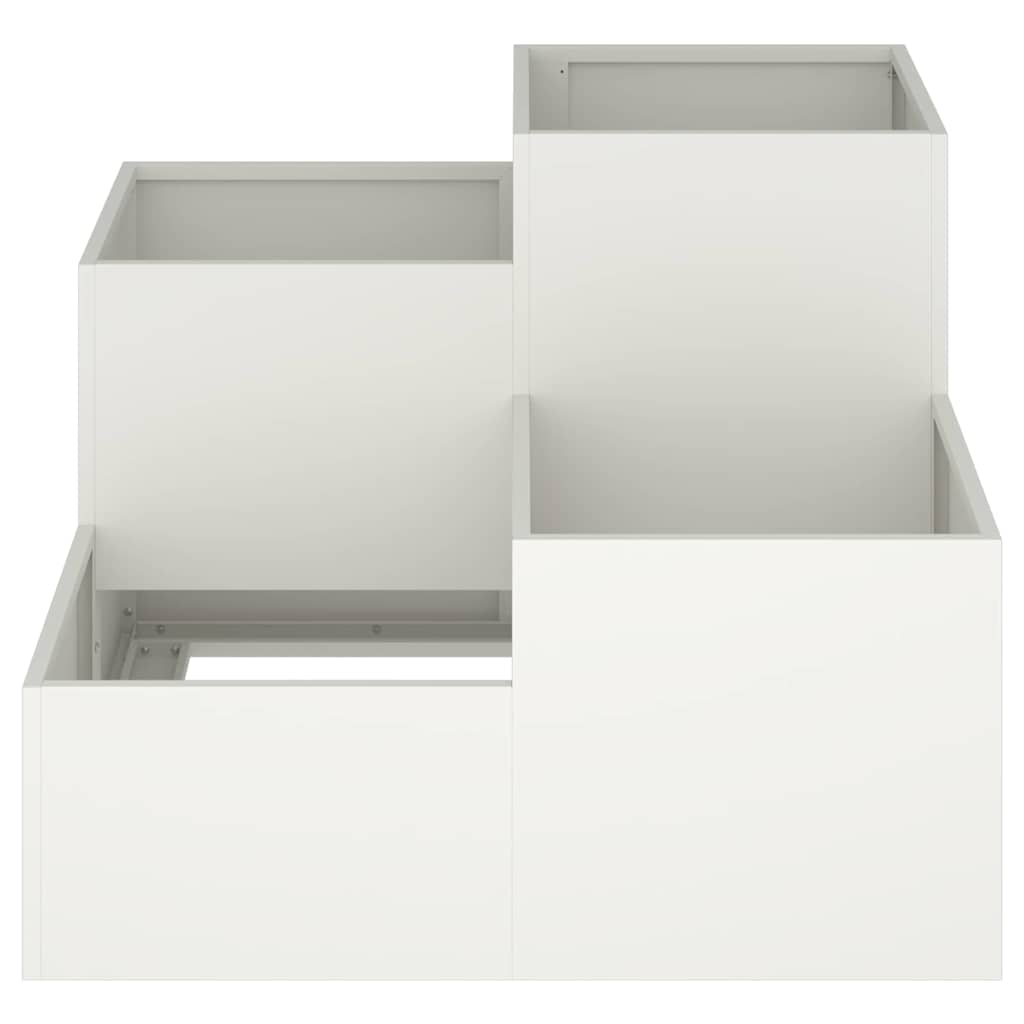 Trädgårdsplanterare Vit 80 x 80 x 60 cm Stål