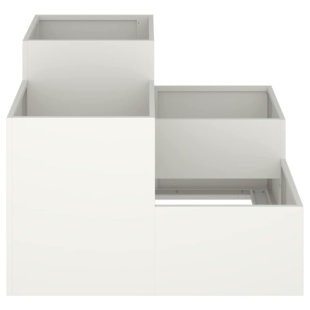 Trädgårdsplanterare Vit 80 x 80 x 60 cm Stål