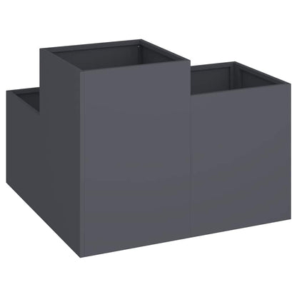 Trädgårdsplanterare Antracit 80 x 80 x 60 cm Stål