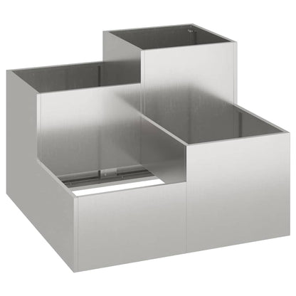 Trädgårdsplanterare Silver 80 x 80 x 60 cm Rostfritt stål