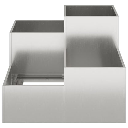Trädgårdsplanterare Silver 80 x 80 x 60 cm Rostfritt stål