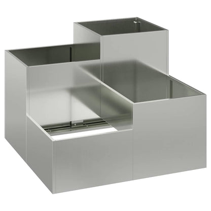 Trädgårdsplanterare Silver 80 x 80 x 60 cm Galvaniserat stål