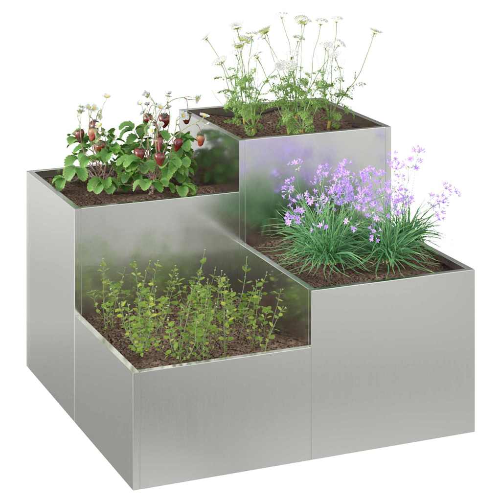 Trädgårdsplanterare Silver 80 x 80 x 60 cm Galvaniserat stål