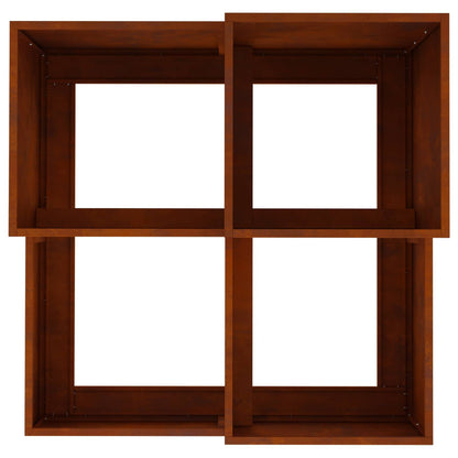 Trädgårdsplanterare Rostig 80 x 80 x 60 cm Väderbeständig stål