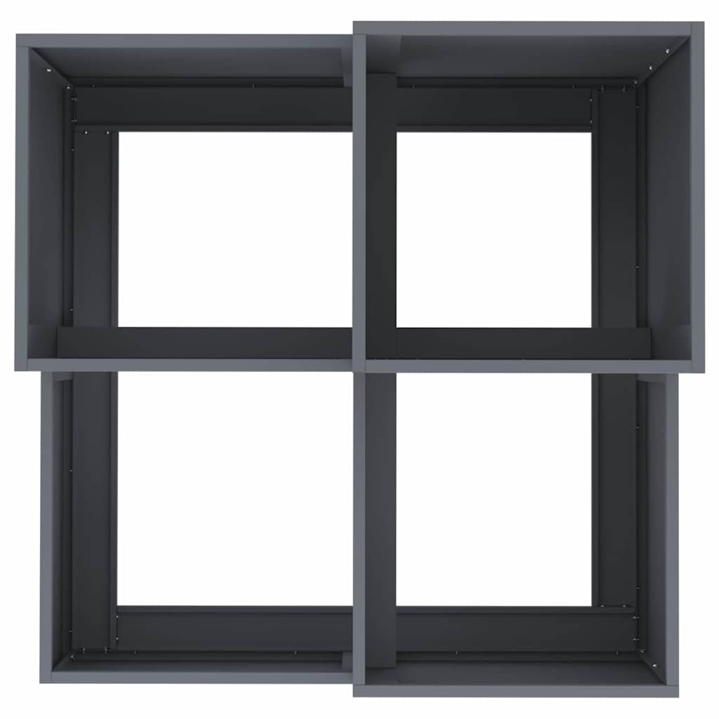 Trädgårdsplanterare Antracit 100 x 100 x 60 cm Stål
