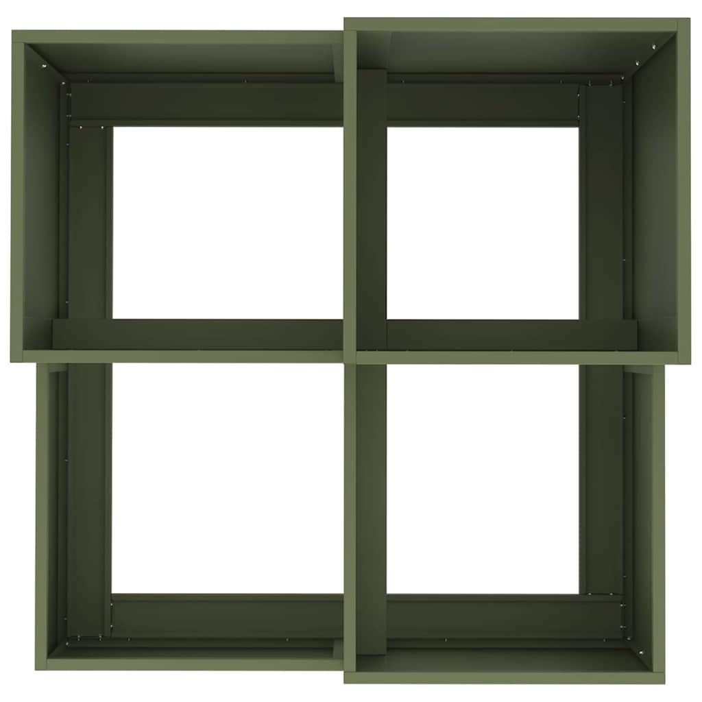 Trädgårdsplanterare Olivgrön 100 x 100 x 60 cm Stål
