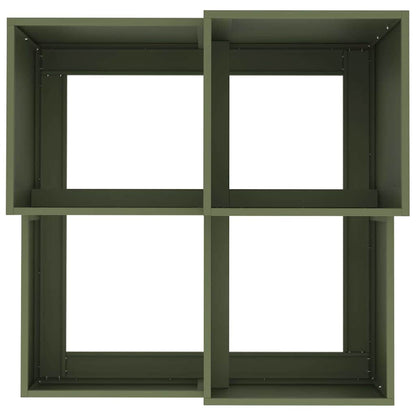 Trädgårdsplanterare Olivgrön 100 x 100 x 60 cm Stål