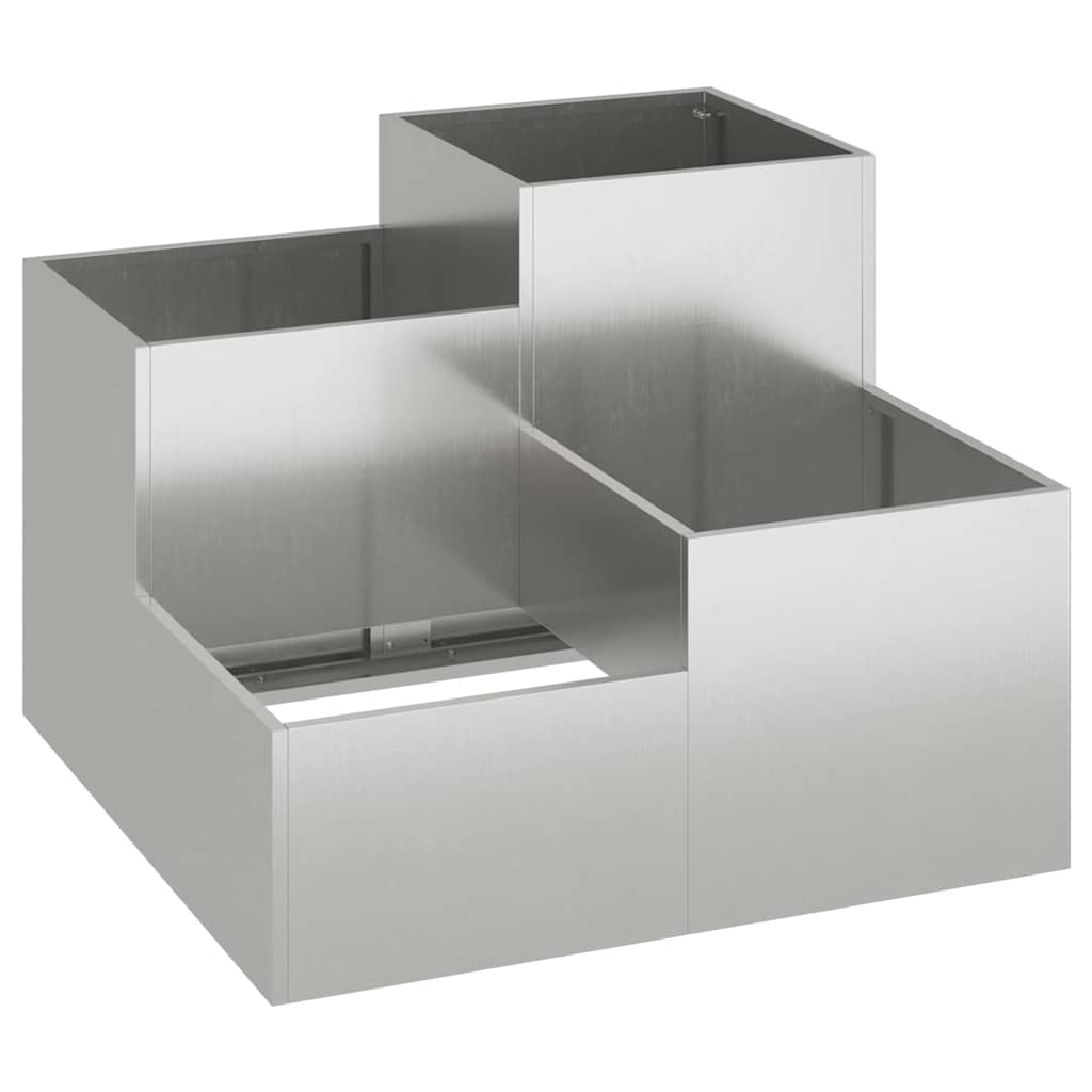 Trädgårdsplanterare Silver 100 x 100 x 60 cm Rostfritt stål