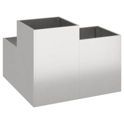 Trädgårdsplanterare Silver 100 x 100 x 60 cm Rostfritt stål