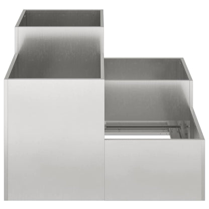 Trädgårdsplanterare Silver 100 x 100 x 60 cm Rostfritt stål