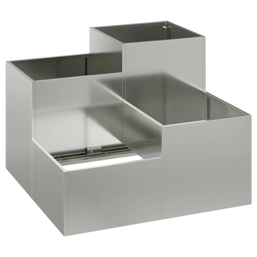 Trädgårdsplanterare Silver 100 x 100 x 60 cm Galvaniserat stål