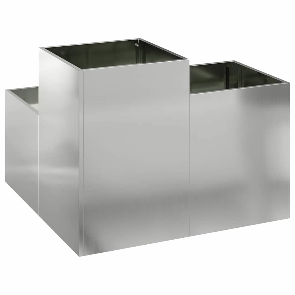 Trädgårdsplanterare Silver 100 x 100 x 60 cm Galvaniserat stål