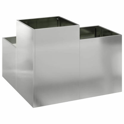 Trädgårdsplanterare Silver 100 x 100 x 60 cm Galvaniserat stål