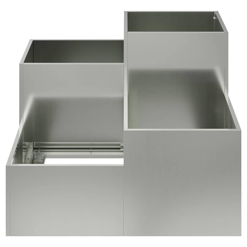 Trädgårdsplanterare Silver 100 x 100 x 60 cm Galvaniserat stål