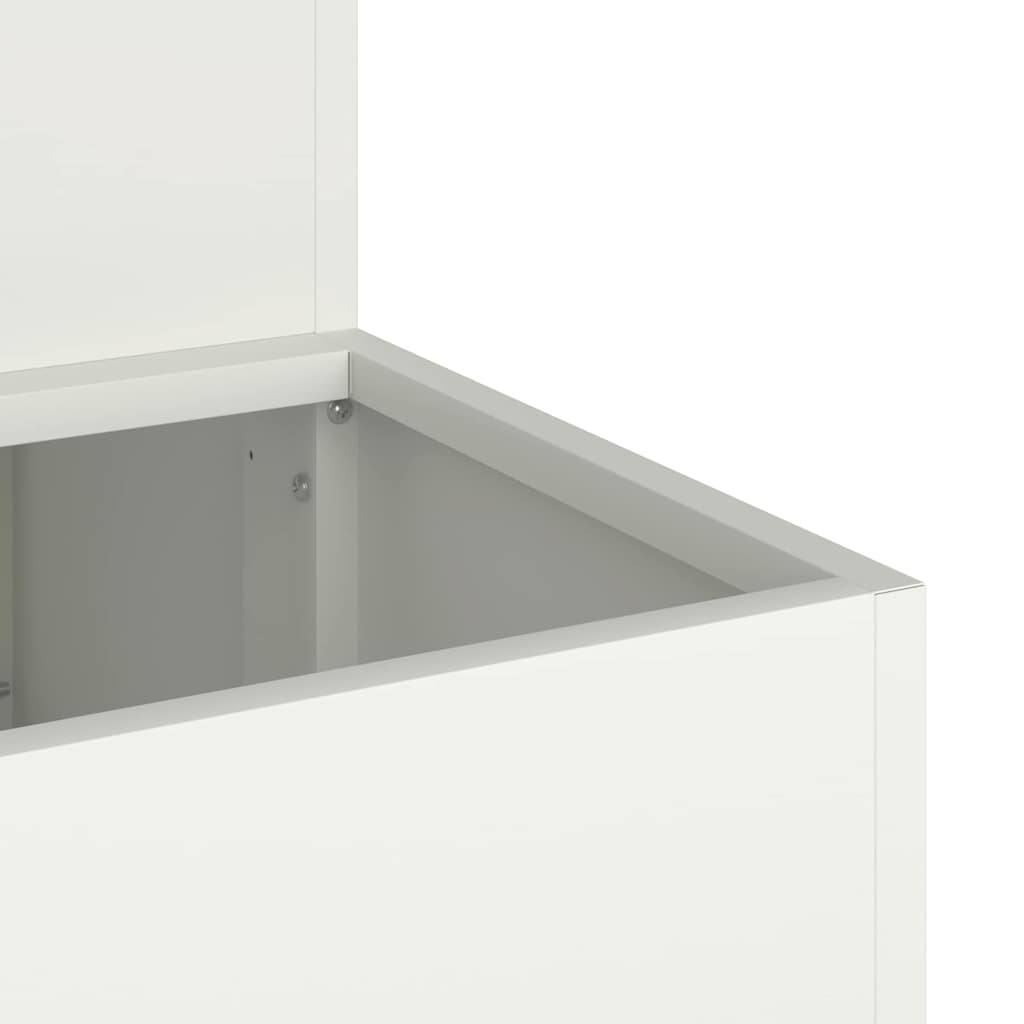 Trädgårdsplanterare Vit 100 x 60 x 45 cm Kallvalsat stål