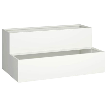 Trädgårdsplanterare Vit 100 x 60 x 45 cm Kallvalsat stål