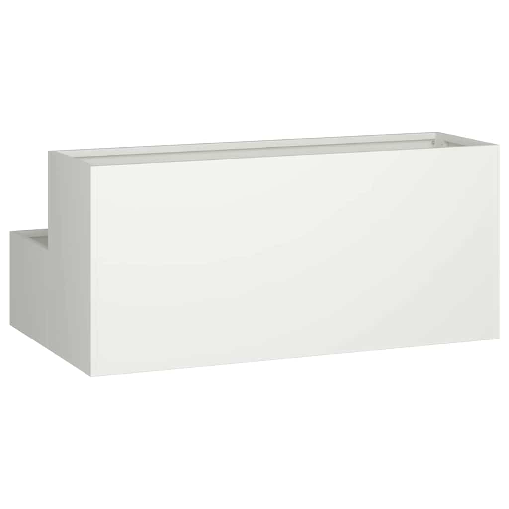 Trädgårdsplanterare Vit 100 x 60 x 45 cm Kallvalsat stål