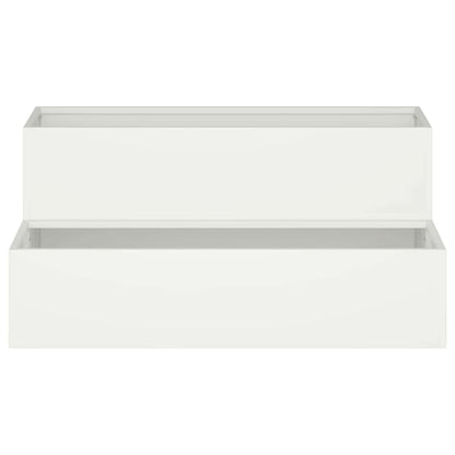 Trädgårdsplanterare Vit 100 x 60 x 45 cm Kallvalsat stål