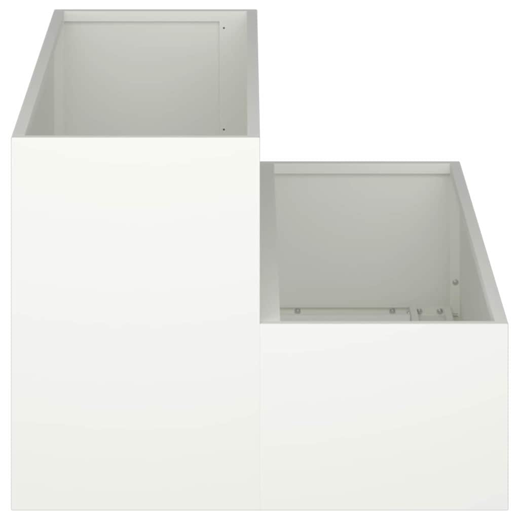 Trädgårdsplanterare Vit 100 x 60 x 45 cm Kallvalsat stål