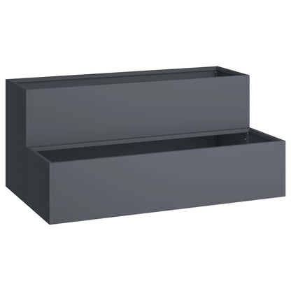 Trädgårdsplanterare Antracit 100 x 60 x 45 cm Kallvalsat stål