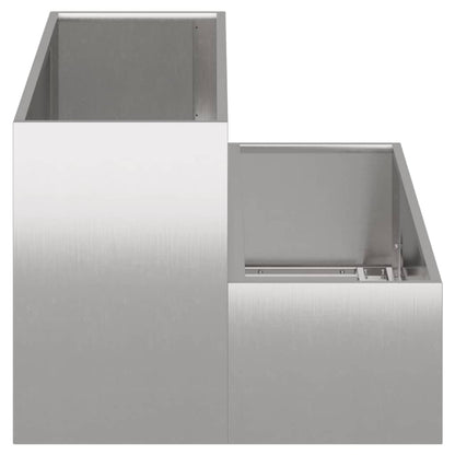 Trädgårdsplanterare Silver 100 x 60 x 45 cm Rostfritt stål