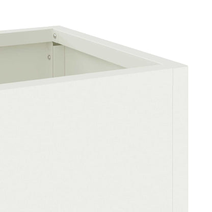 Höjdträdgårdsplanterare Vit 100 x 26 x 82 cm Stål