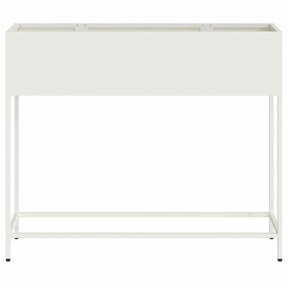 Höjdträdgårdsplanterare Vit 100 x 26 x 82 cm Stål