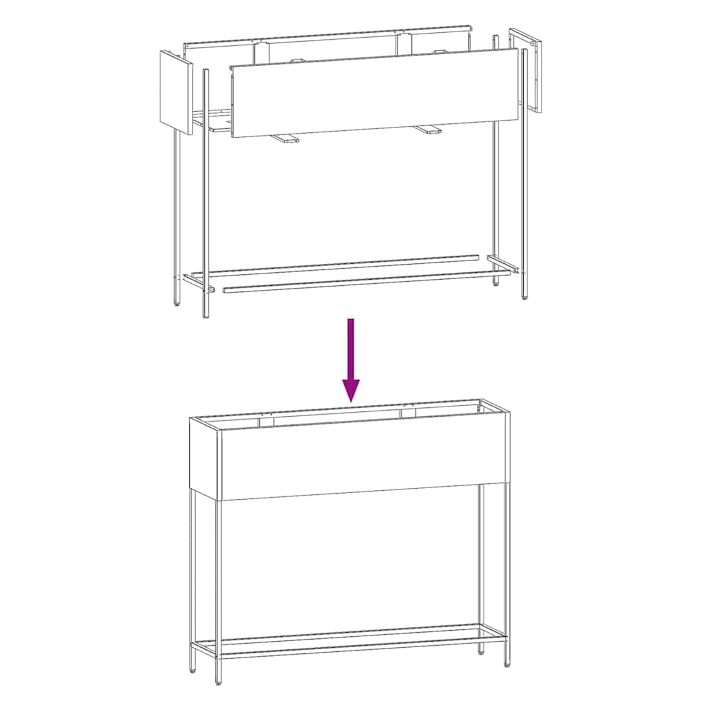 Höjdträdgårdsplanterare Antracit 100 x 26 x 82 cm Stål