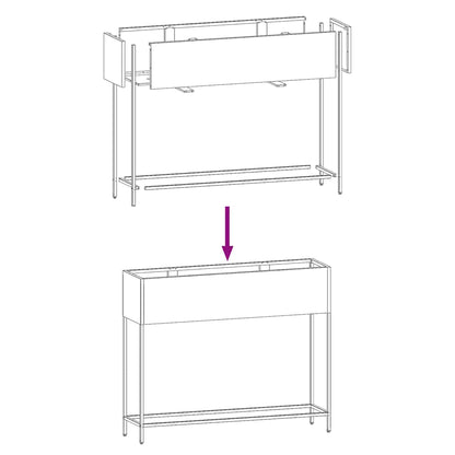 Höjdträdgårdsplanterare Antracit 100 x 26 x 82 cm Stål