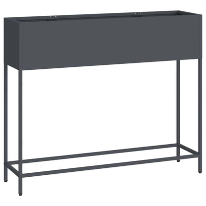 Höjdträdgårdsplanterare Antracit 100 x 26 x 82 cm Stål