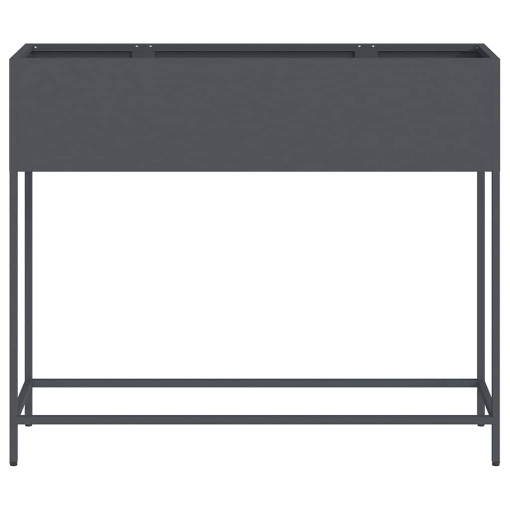 Höjdträdgårdsplanterare Antracit 100 x 26 x 82 cm Stål