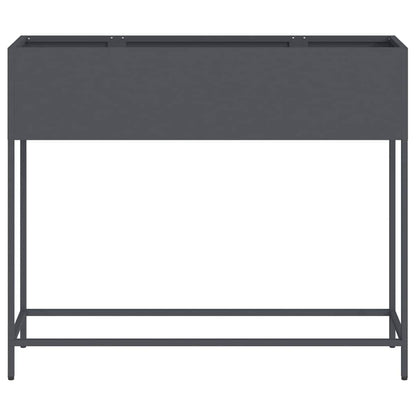 Höjdträdgårdsplanterare Antracit 100 x 26 x 82 cm Stål