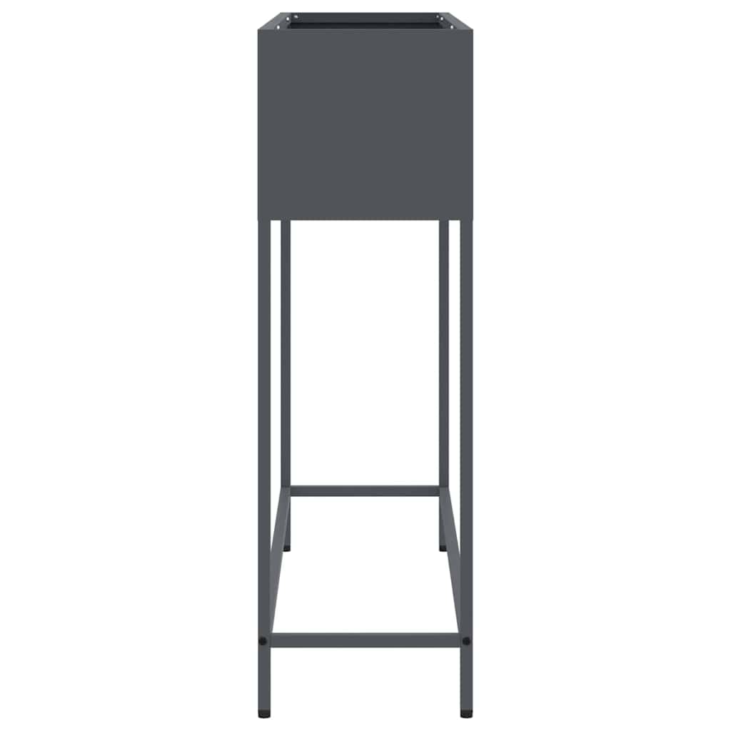 Höjdträdgårdsplanterare Antracit 100 x 26 x 82 cm Stål