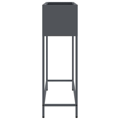 Höjdträdgårdsplanterare Antracit 100 x 26 x 82 cm Stål