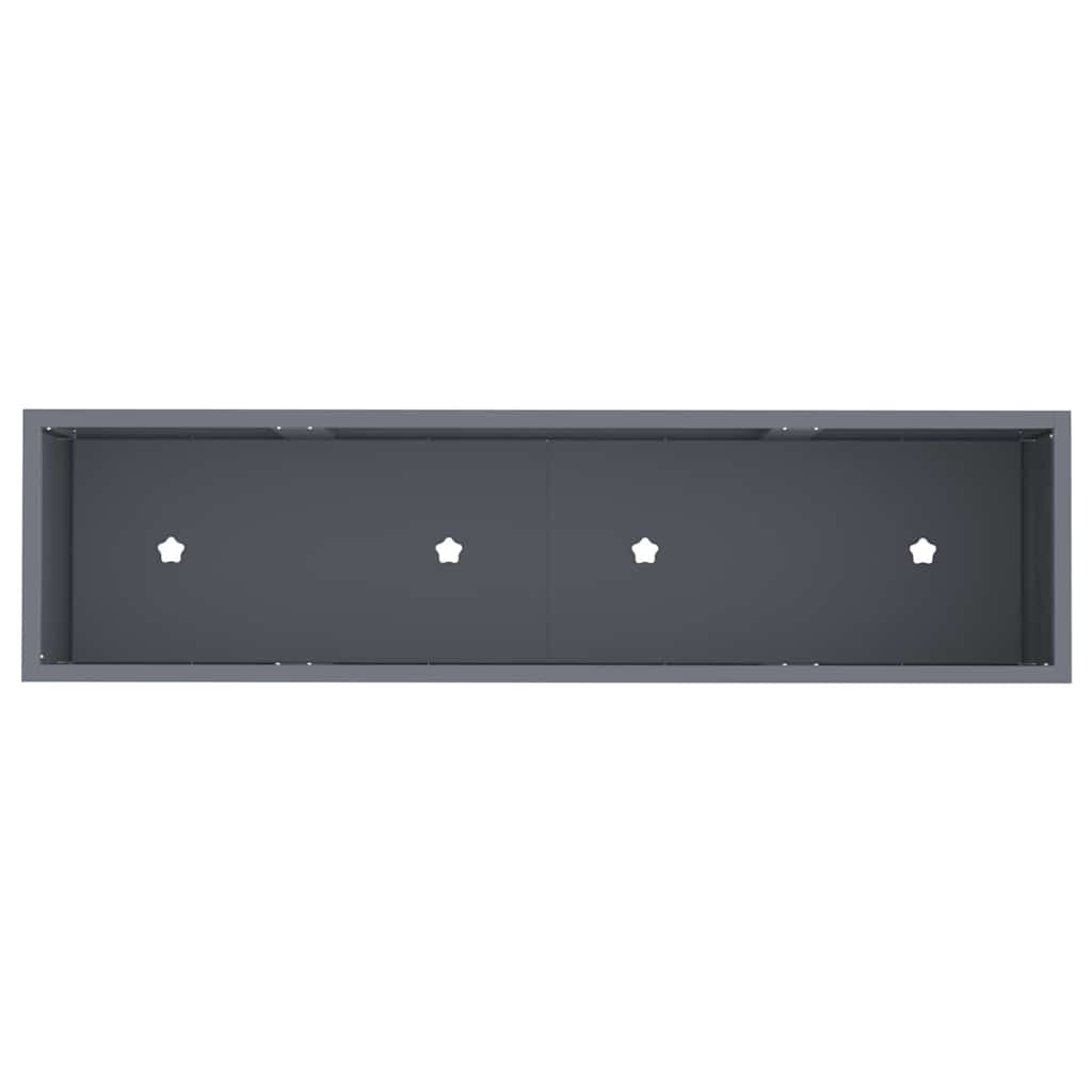 Höjdträdgårdsplanterare Antracit 100 x 26 x 82 cm Stål
