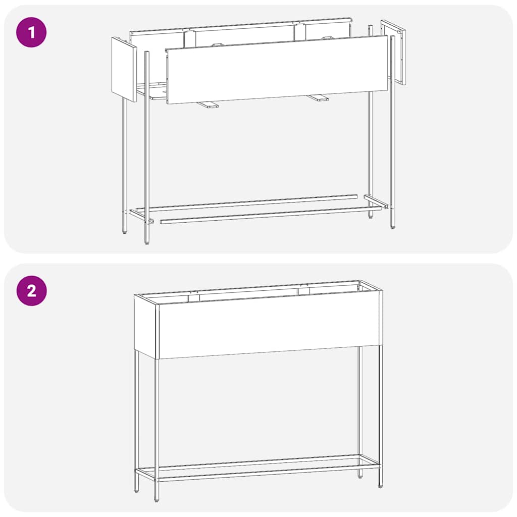 Höjdträdgårdsplanterare Silver 100 x 26 x 82 cm