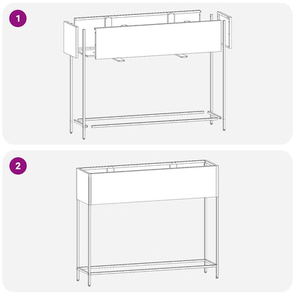 Höjdträdgårdsplanterare Silver 100 x 26 x 82 cm