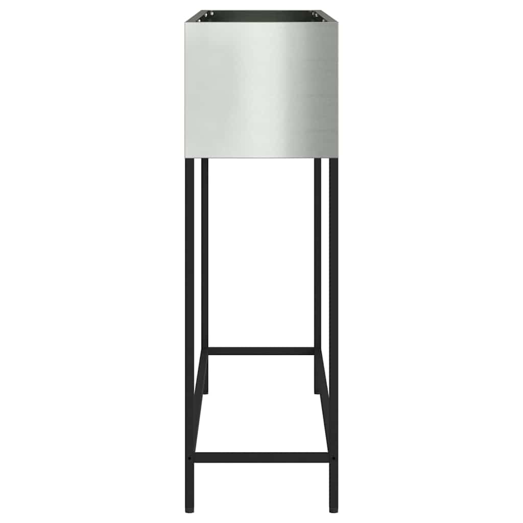 Höjdträdgårdsplanterare Silver 100 x 26 x 82 cm