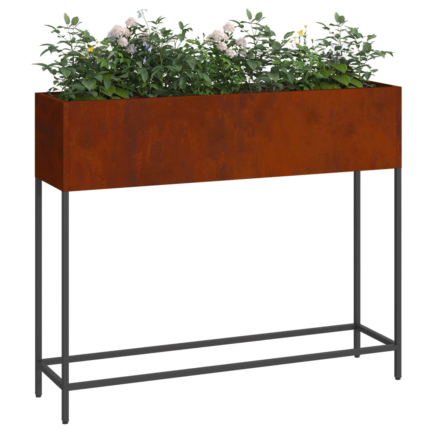 Höjdträdgårdsplanterare Rostig 100 x 26 x 82 cm