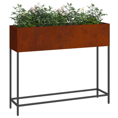 Höjdträdgårdsplanterare Rostig 100 x 26 x 82 cm