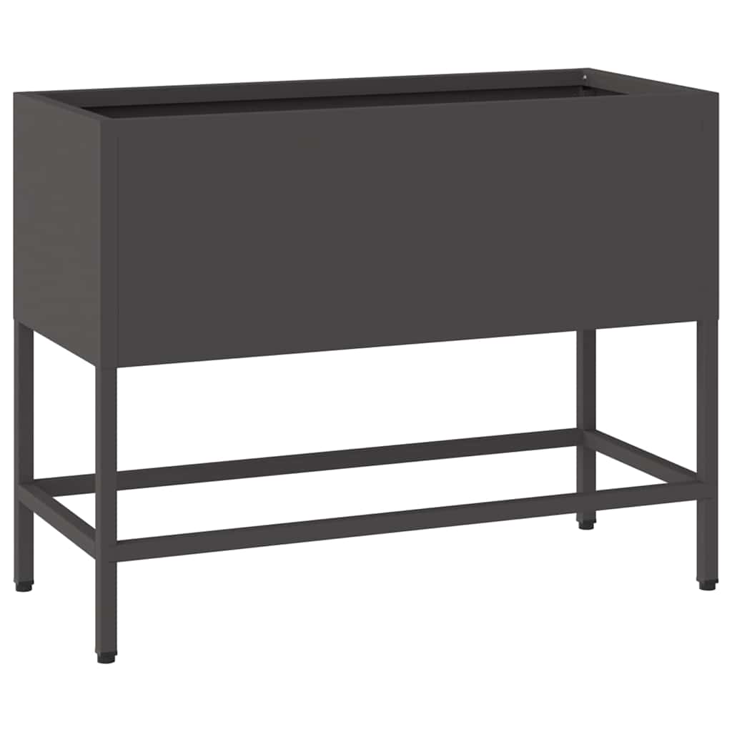 Höjdträdgårdsplanterare Svart 60 x 26 x 45 cm Stål