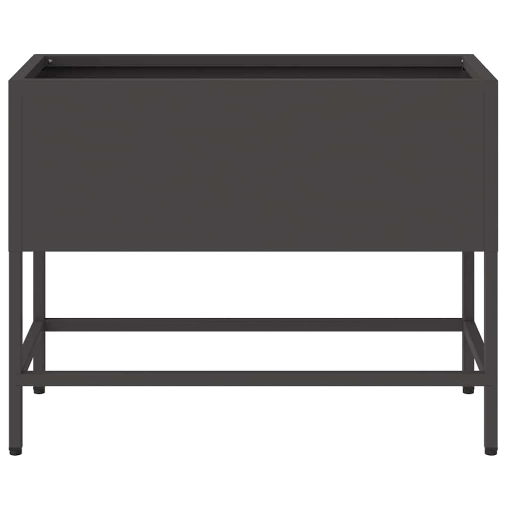 Höjdträdgårdsplanterare Svart 60 x 26 x 45 cm Stål