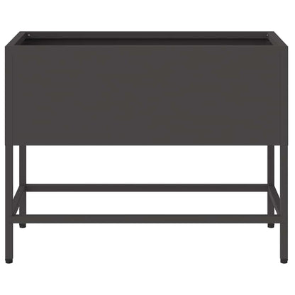 Höjdträdgårdsplanterare Svart 60 x 26 x 45 cm Stål