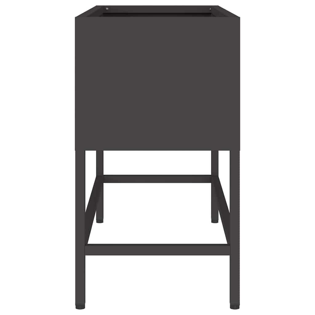 Höjdträdgårdsplanterare Svart 60 x 26 x 45 cm Stål