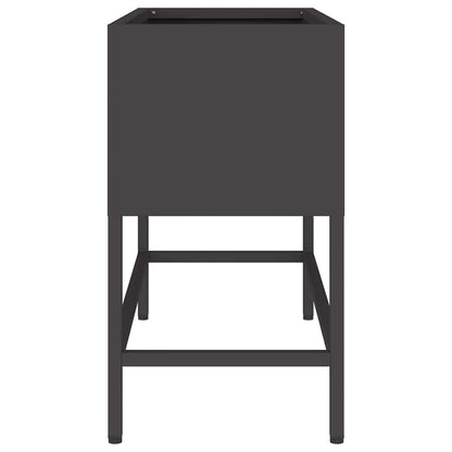 Höjdträdgårdsplanterare Svart 60 x 26 x 45 cm Stål