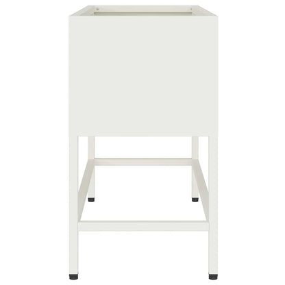 Höjdträdgårdsplanterare Vit 60 x 26 x 48 cm Stål