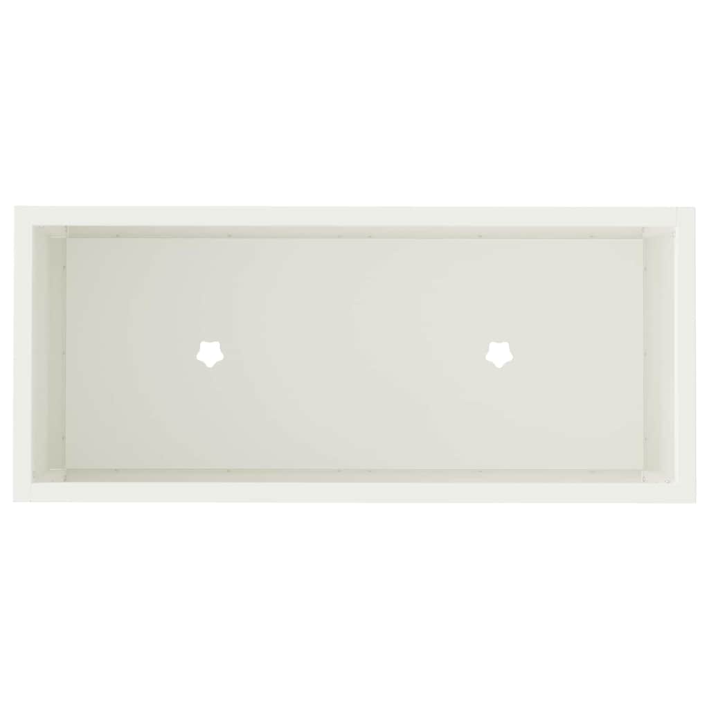 Höjdträdgårdsplanterare Vit 60 x 26 x 48 cm Stål
