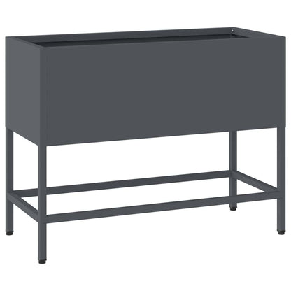 Höjdträdgårdsplanterare Antracit 60 x 26 x 45 cm Stål