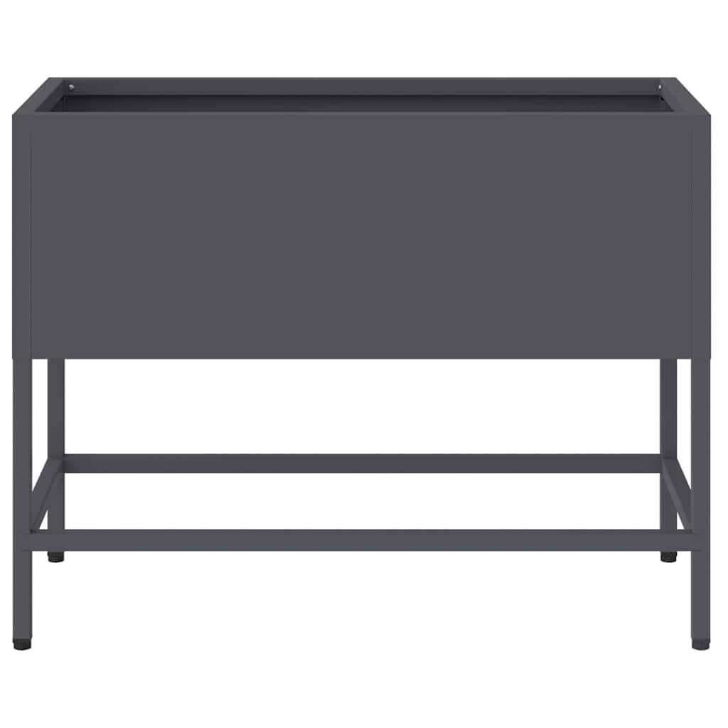 Höjdträdgårdsplanterare Antracit 60 x 26 x 45 cm Stål