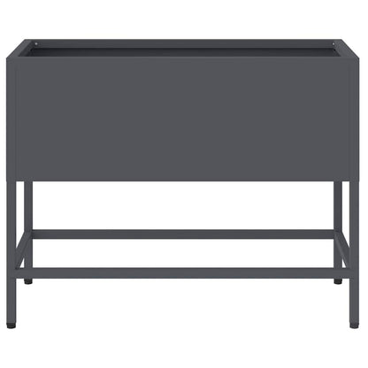 Höjdträdgårdsplanterare Antracit 60 x 26 x 45 cm Stål